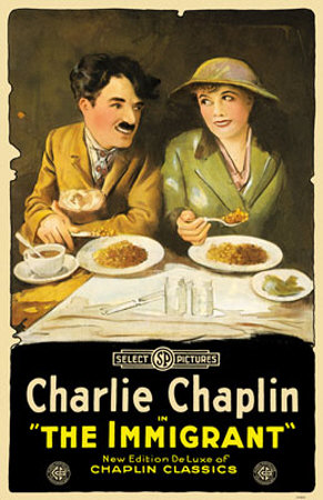 Cartel de "El inmigrante", uno de los cortos m&aacute;s valorados de Chaplin